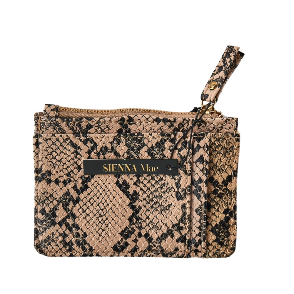 Sienna Mae Lennon Vegan Leather, Pink Snakeskin 
Card Wallet